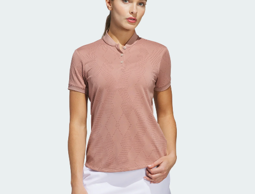 adidas Women's Ultimate365 Diamond Jacquard Polo Shirt (Warm Clay) Deal