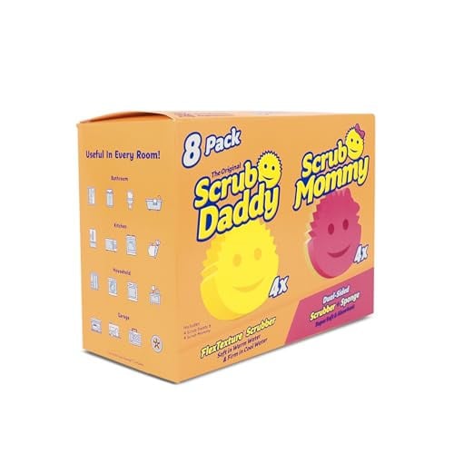 Scrub Daddy Original Sponges (4-Pack) + Scrub Mommy Kitchen Sponges (4-Pack)