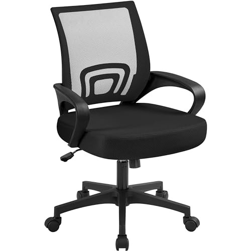 Yaheetech Mid-Back Mesh Office Chair (black)
