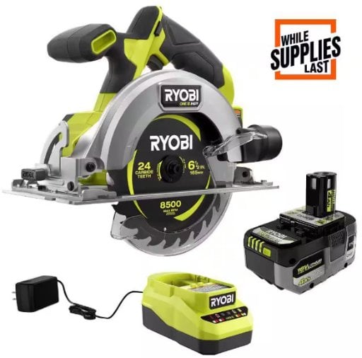 Ryobi ONE+ HP 18V Brushless Cordless Compact 6-1/2 in. Circular Saw Kit with 4.0 Ah Battery