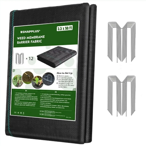 BSHAPPLUS 3.3x50ft Weed Barrier Fabric