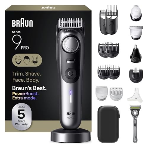 Braun All-in-One Series 9 PRO Men's Electric Beard Trimmer, Hair Clipper, Shaver & Razor for Face, Hair & Body, AIO 9570 Deal