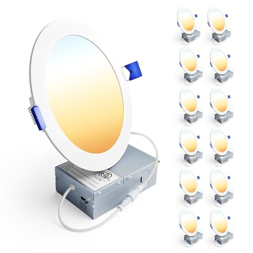 Ensenior 12 Pack 6 Inch LED Recessed Ceiling Lights