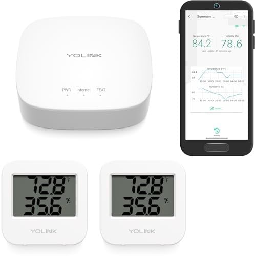 YoLink Smart Temperature / Humidity Monitor with 2 Sensors + Hub