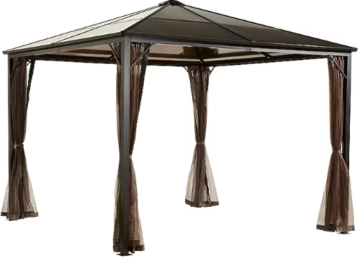Sojag 10-ft x 10-ft Sumatra Dark Brown Gazebo with Hardtop Roof Deal