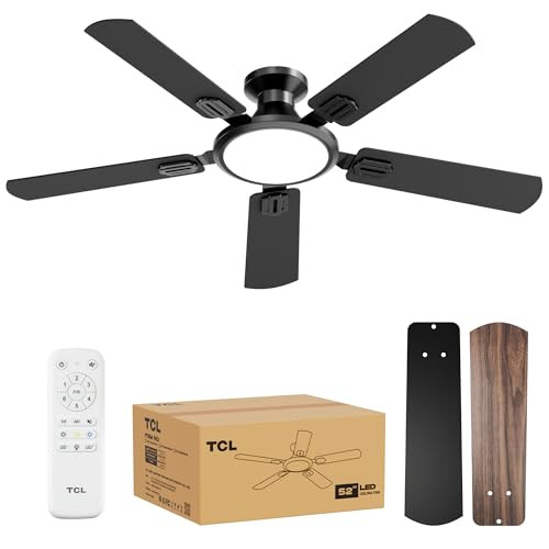 TCL Modern Low Profile 52" 6-Speed Ceiling Fan w/ 3 Mode LED Light