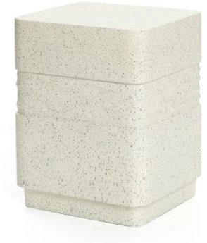LuxenHome 17.7" Speckled Cement Outdoor Side Table