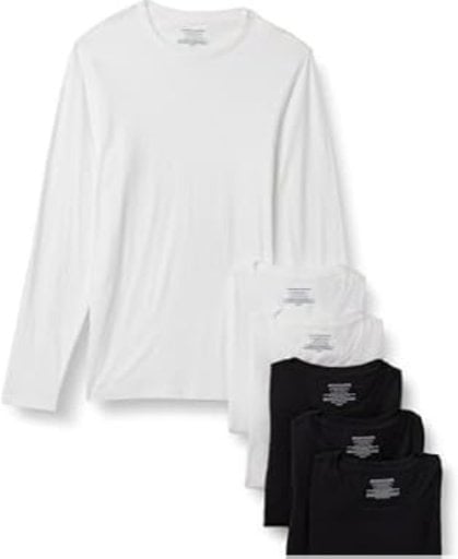Amazon Essentials Men Cotton Long Undershirt 6-Pack Deal