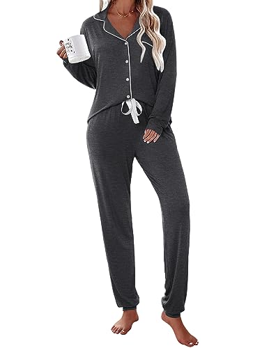 Ekouaer Long Sleeve Button Down Lounge Set Deal