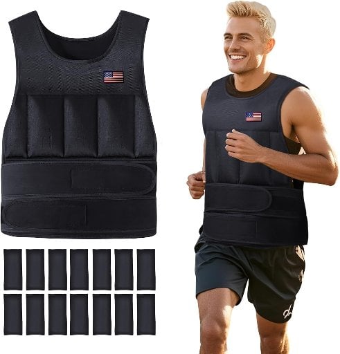 Wolliwa Men’s & Women’s Adjustable Weighted Vest 2-20-Lb w/ 14 Removable Sandbags Deal