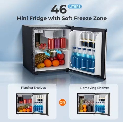 Mini Fridge 1.6 Cu.ft Compact Small Drinks Refrigerator Deal