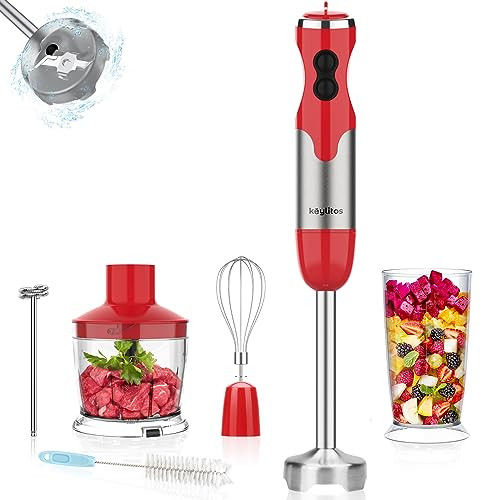 Keylitos 5-in-1 Turbo Boost Hand Blender (Red)