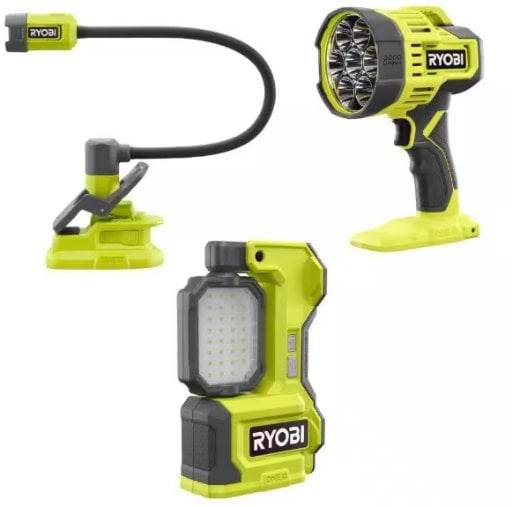 RYOBI ONE+ 18V Cordless Lighting Combo Kit w/ LED Magnetic Task Light Deal