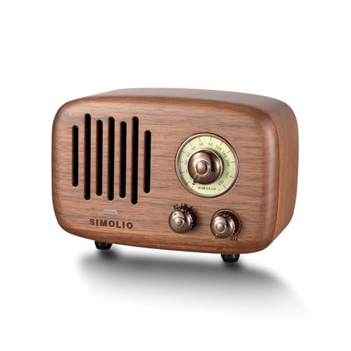 Real Wood Retro Bluetooth Speakers with FM Radio & AUX in