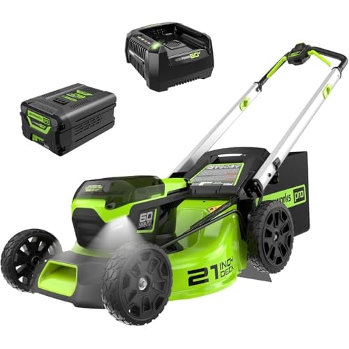 Greenworks 60V 21in Push Lawn Mower 5.0 Ah Battery and Charger