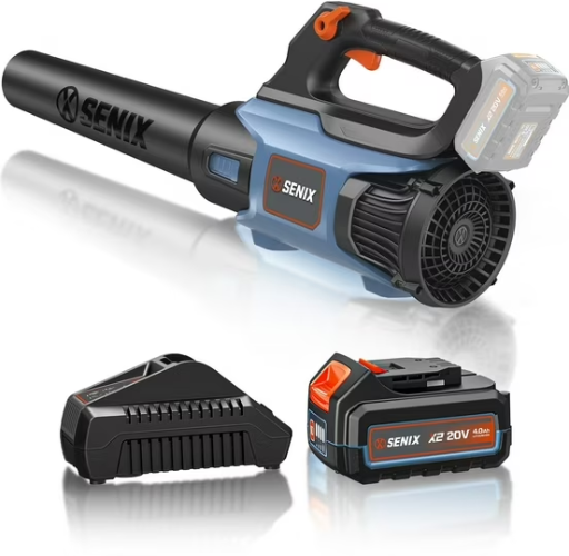 SENIX 20 Volt Max Cordless Leaf Blower with Battery and Charger