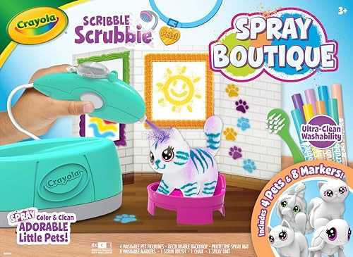 Crayola Scribble Scrubbie Pets Spray Boutique Airbrush Art Set