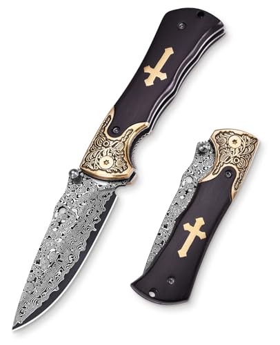 Naitesen 3.5" Damascus Folding Knife Deal