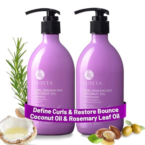 Luseta Curly Hair Shampoo & Conditioner Set with Coconut Oil 16.9Fl oz × 2 Deal