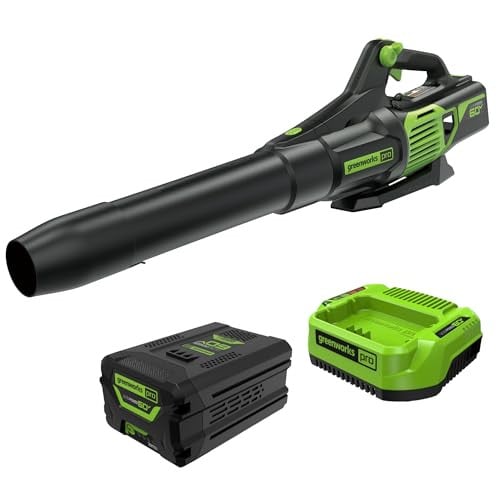 Greenworks 60V 610 CFM 130 MPH Cordless Leaf Blower with 2.5Ah Battery & 5A Rapid Charger