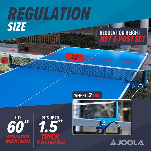 JOOLA WX 72" Aluminum Indoor/Outdoor Table Tennis Net & Post Set