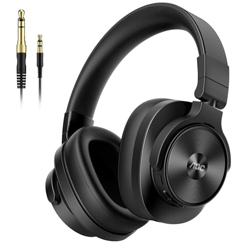 AOC Wired Over-Ear DJ Studio Monitor Headphones, Black