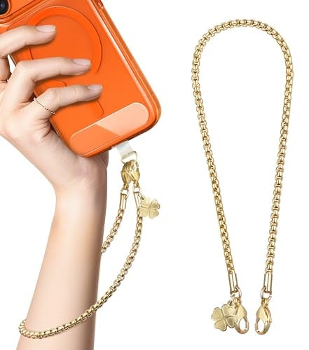 ROCONTRIP Metal Phone Lanyard with Gold Chain Deal