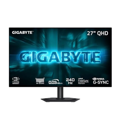 GIGABYTE 27" 2560x1440 QHD 240Hz W-OLED 0.03ms Gaming Monitor
