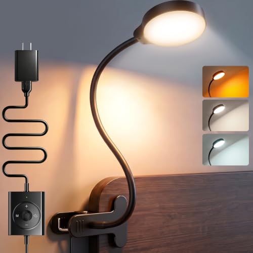 Glocusent 5W Clip-On Reading Light with 3 Modes & 5 Brightness Levels