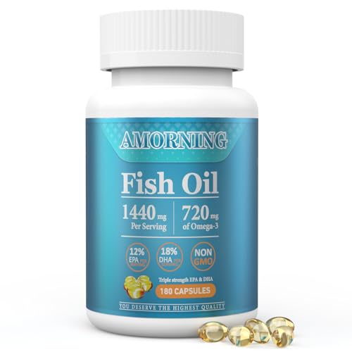 Fish Oil Omega-3 Supplements Small Softgels 1440mg 180 Count Deal