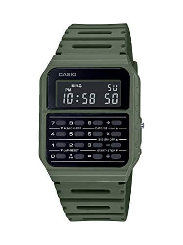 Casio Data Bank 34mm Watch w/ 8-Digit Calculator & Resin Band (Olive Green) Deal