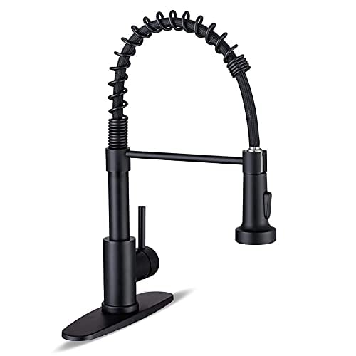 WEWE Single-Handle Pull-Down Kitchen Faucet w/ 2-Mode Sprayer (Matte Black) Deal