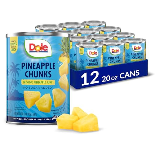 Dole Pineapple Chunks in 100% Pineapple Juice 12-Pack 20-Oz