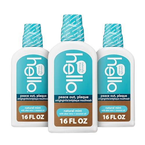 Hello Oral Care Naturally Healthy Antigingivitis Mouthwash 16 fl oz (Pack of 3)