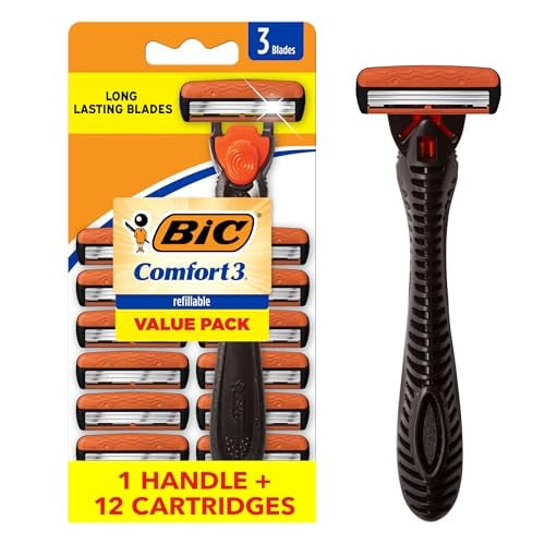 BIC Comfort 3 Razor Value Pack (1x Handle + 12x 3-Blade Cartridges) Deal