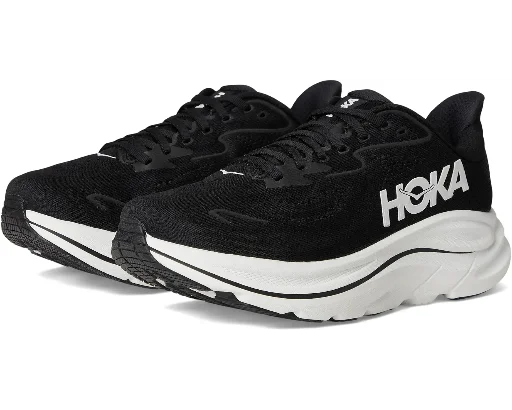 HOKA Women's Clifton 10 Shoes (Black/White, X-Wide) Deal