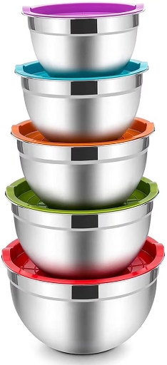 Vesteel Stainless Steel Mixing Bowl Set w/ Lids 5-Piece