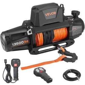 VEVOR Electric Winch 13500 lbs Load Capacity with 92 ft Synthetic Rope