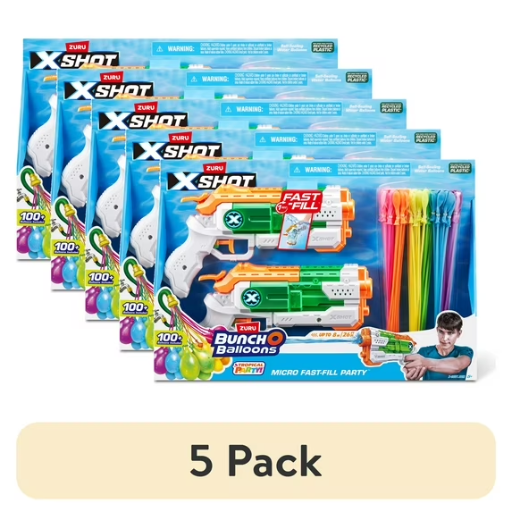 Bunch O Balloons Micro Fast Fill Party White Water Blasters 5-Pack