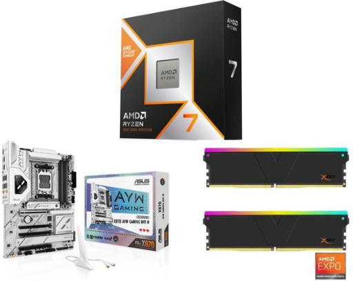 AMD Ryzen 7 9850X3D, V-COLOR Manta XSky DDR5 32GB (2x16GB) 6400MHz CL32, ASUS X870 AYW GAMING WIFI + Free MSI Forge GK100 Combo and AMD Crimson Desert Game