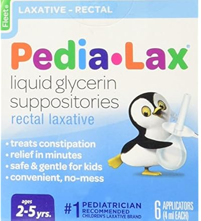 Pedia-Lax Liquid Glycerin Suppositories Rectal Laxative 6-Pack