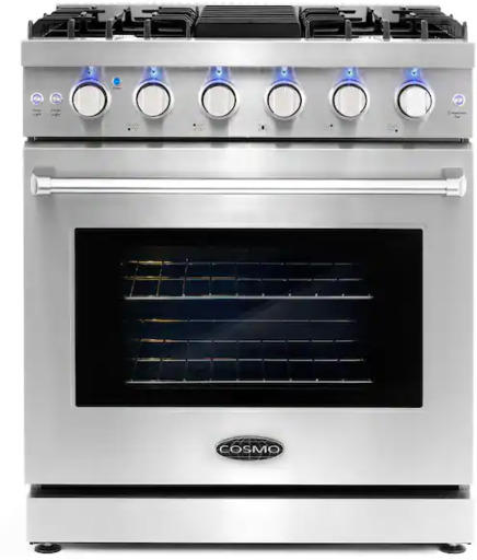 Cosmo 30 in. 4.5 cu. ft. Gas Range with 5 Sealed Burners