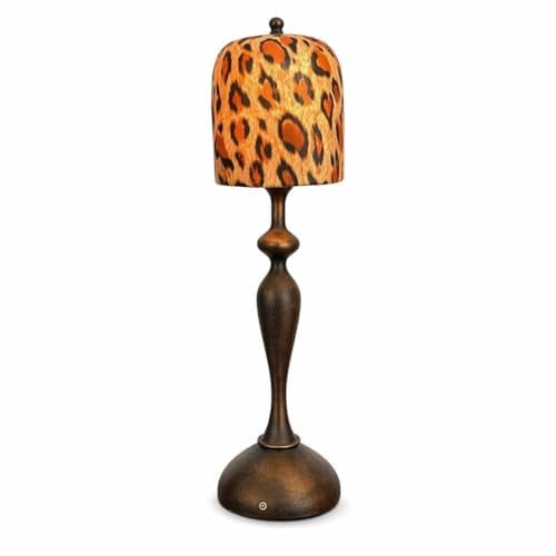 Handcrafted Cheetah Cordless Table Lamp   Deal