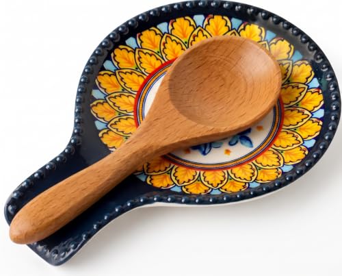 7.7" JINGUS Large Bohemian Spoon Rest (Blue) Deal
