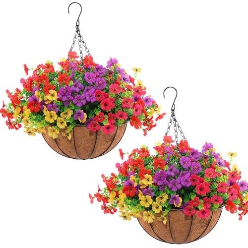 Hananona Artificial Outdoor Flowers 2 Set