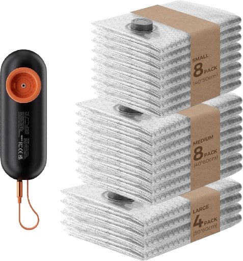 VOLLYC Vacuum Storage Bags 20-Pack w/ 55kPa Air Pump