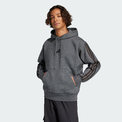 adidas Men Essentials 3-Stripes Fleece Hoodie Deal
