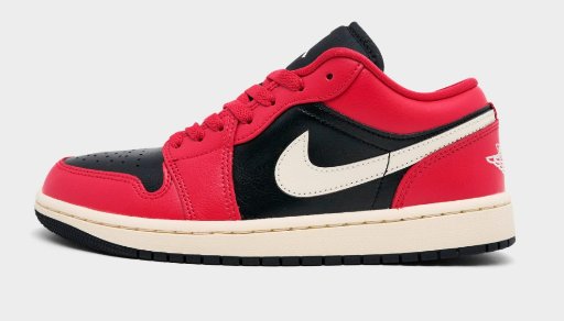 Nike Women's Air Jordan Retro 1 Low Shoes (Red/Black) Deal