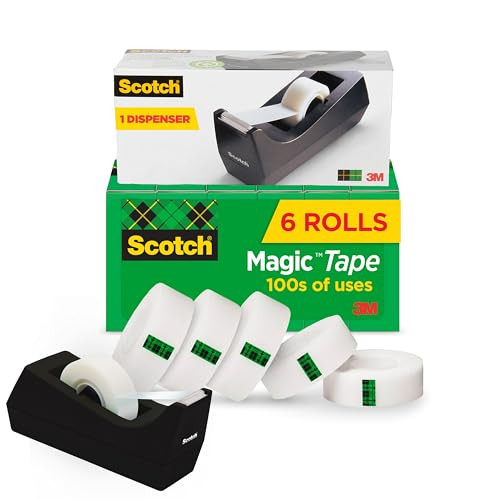 Scotch Magic Tape with Desktop Dispenser 6-Roll Pack