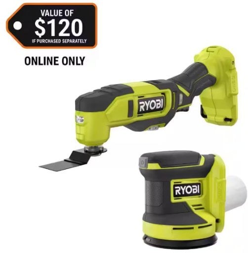 RYOBI ONE+ 18V Cordless 2-Tool Combo Kit with Multi-Tool and 5 in. Random Orbit Sander